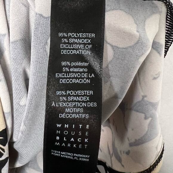 WHITE HOUSE BLACK MARKET / black tan floral lace up tank top / XS - Picture 5 of 7